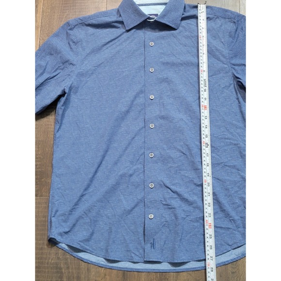 JOHNNIE O Short Sleeve Button Down Shirt‎ Men's Medium Blue Top Shelf